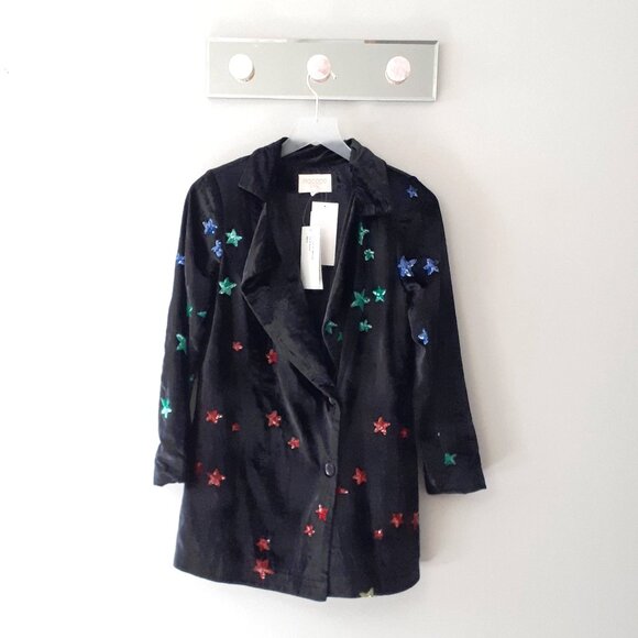 NWT Rococo Sand velvet sequin star blazer and pants set, S - Picture 7 of 11